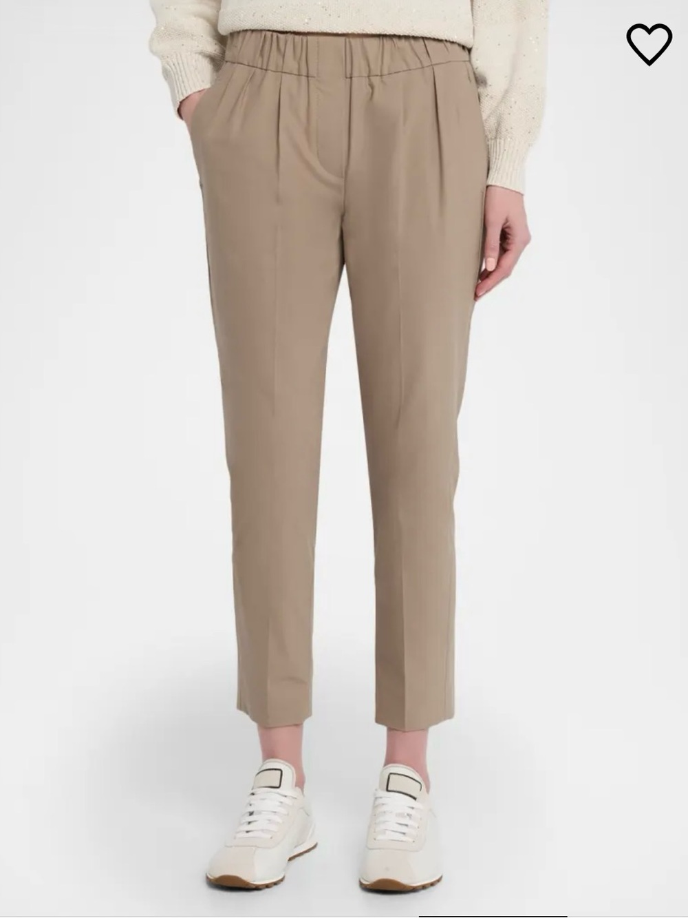 Brunello Cucinelli Cropped  Tailored Pants in Taupe